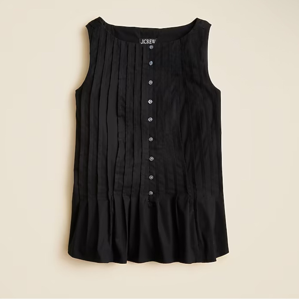 J. Crew Pintuck top in premium weight cotton poplin